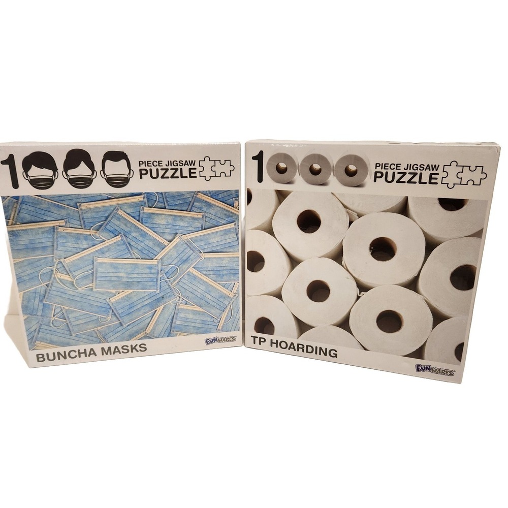 Set of 2 TP Hoarding and Buncha Masks 1000 Piece Jigsaw Puzzles